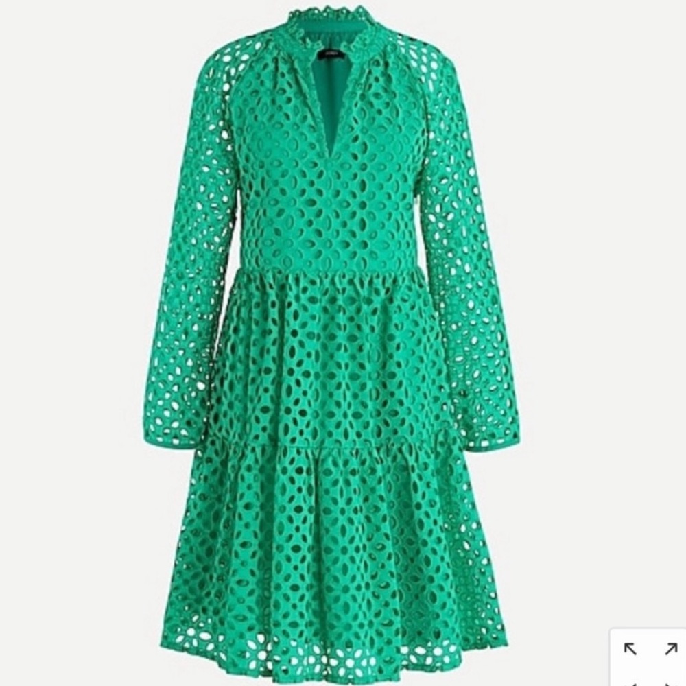 J Crew eyelet tiered dress EUC